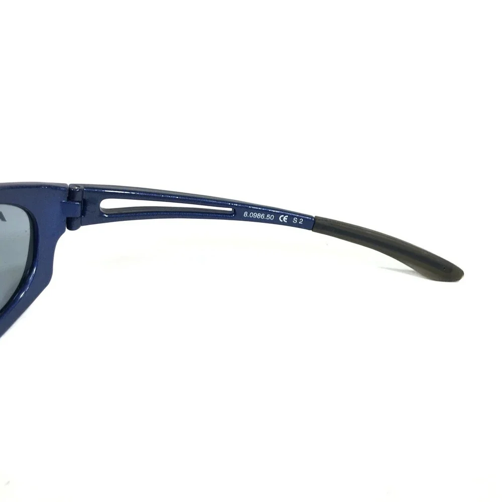 Alpina Sunglasses Airframe VIII Blue Square Wrap Frames with Blue Ceramic Lenses